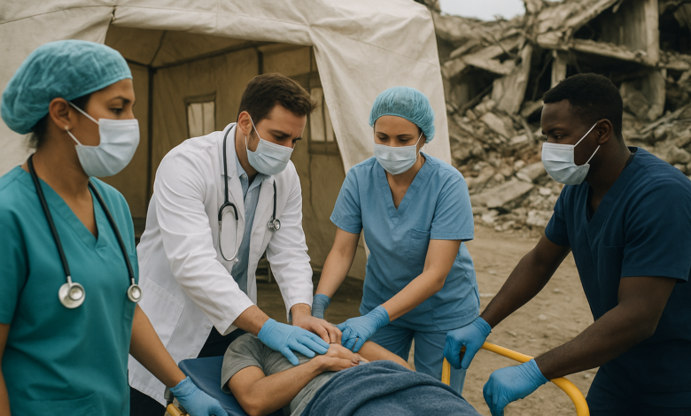 Equipa hospitalar organiza atendimento de emergência após terramoto na Colômbia