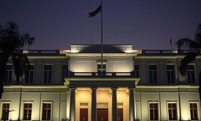 Fachada do edifício do Supremo Tribunal Federal com iluminação neutra simbolizando debates sobre direito e justiça.