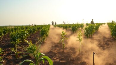 Mudas de mangal a serem plantadas em zona costeira de Moçambique sob luz natural matinal